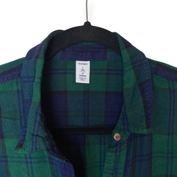 Old Navy Blue & Green Flannel Dress L - Picture 7 of 12